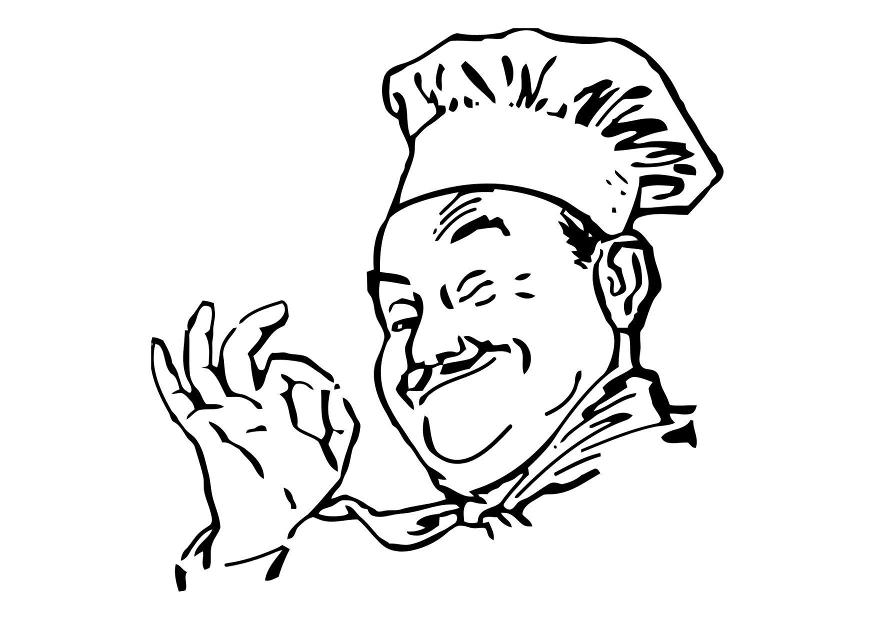 Dibujo para colorear cocinero