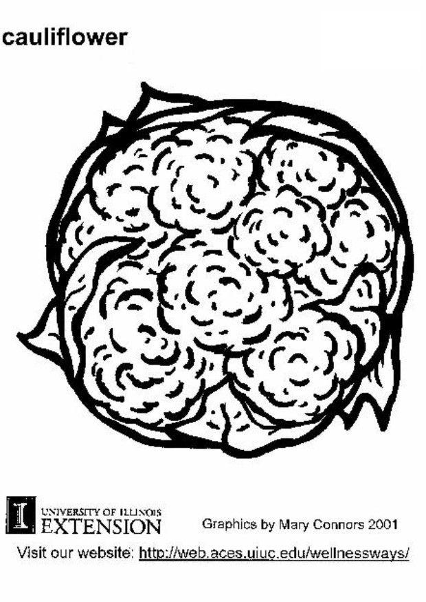 Dibujo para colorear coliflor