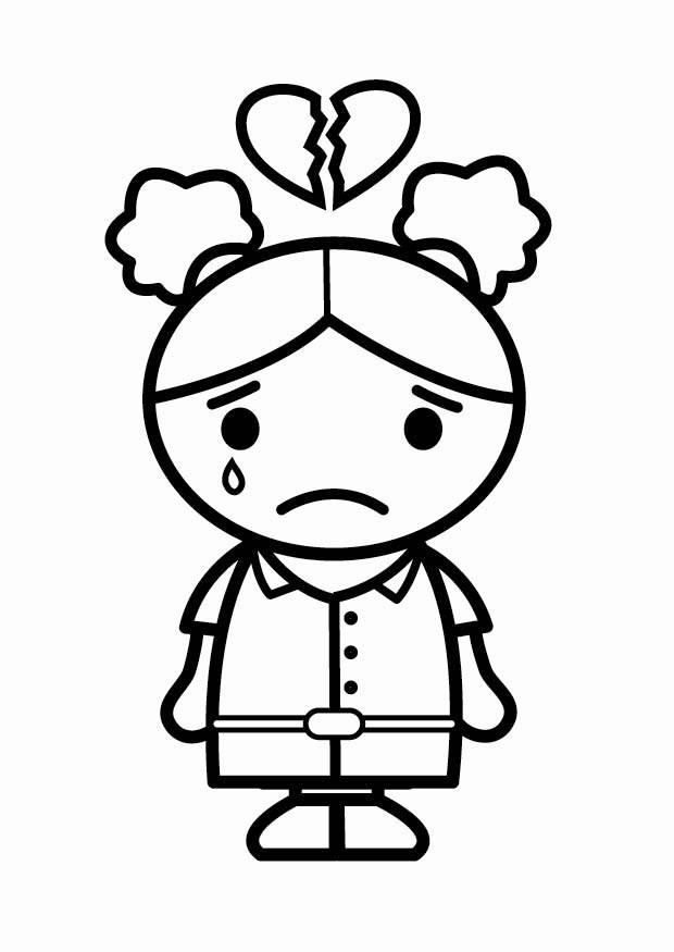 Dibujo para colorear con el corazA³n roto
