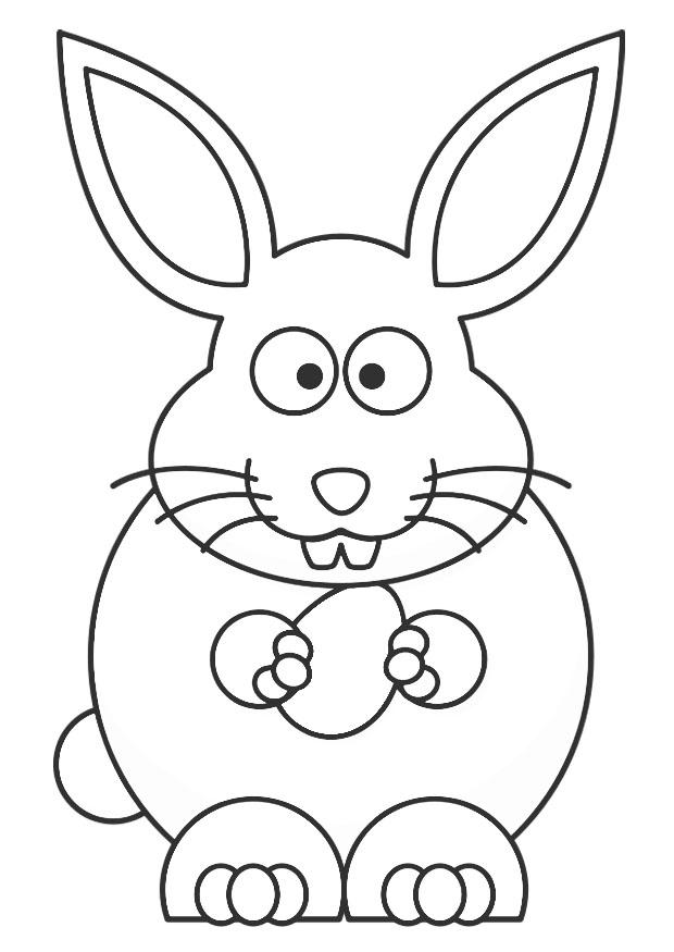Dibujo para colorear conejo de pascua