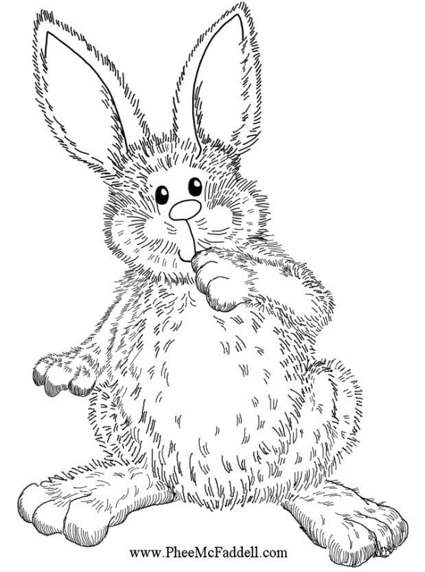 Dibujo para colorear conejo de pascua