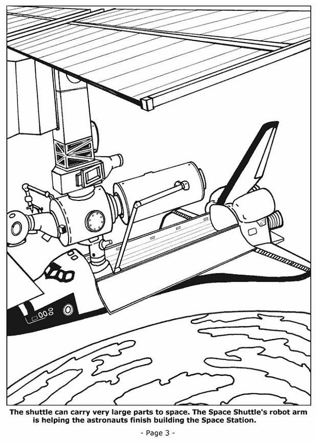 Dibujo para colorear construcciA³n de estaciA³n espacial