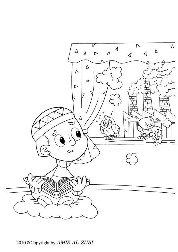 Dibujo para colorear contaminaciA³n atmosfA©rica