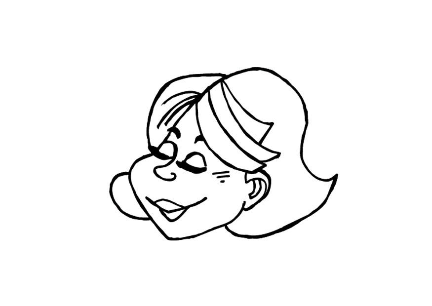 Dibujo para colorear contenta