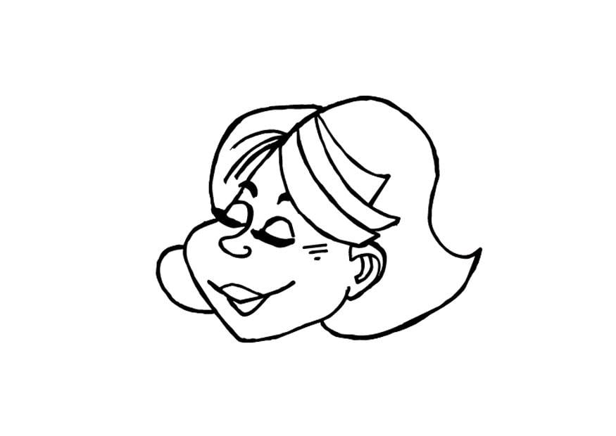 Dibujo para colorear contenta