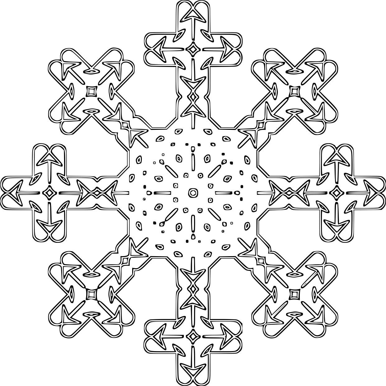 Dibujo para colorear copo de nieve