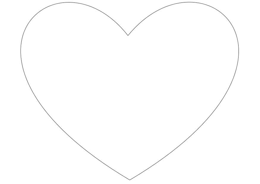 Dibujo para colorear corazA³n simple