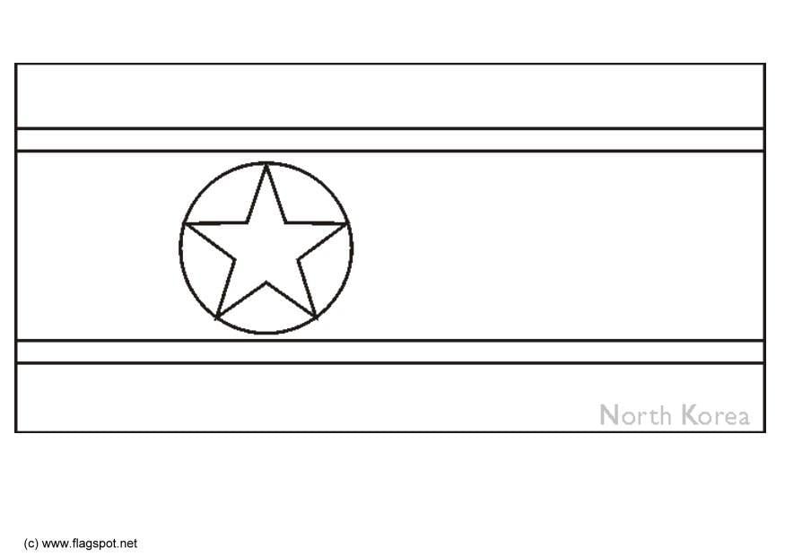Dibujo para colorear corea del norte