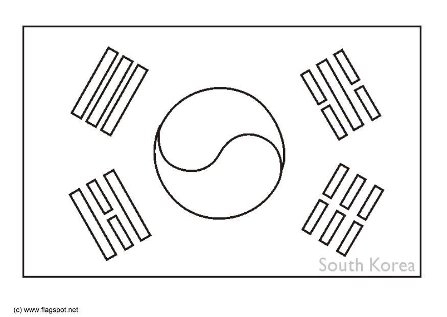 Dibujo para colorear corea del sur