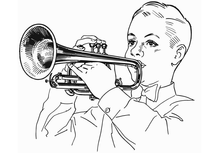 Dibujo para colorear corneta