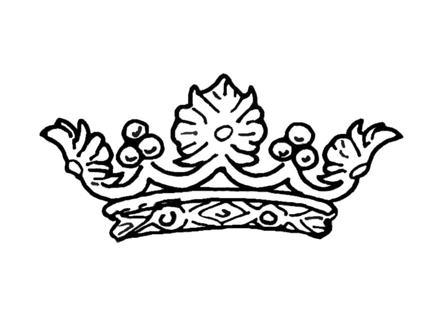 Dibujo para colorear corona de la reina