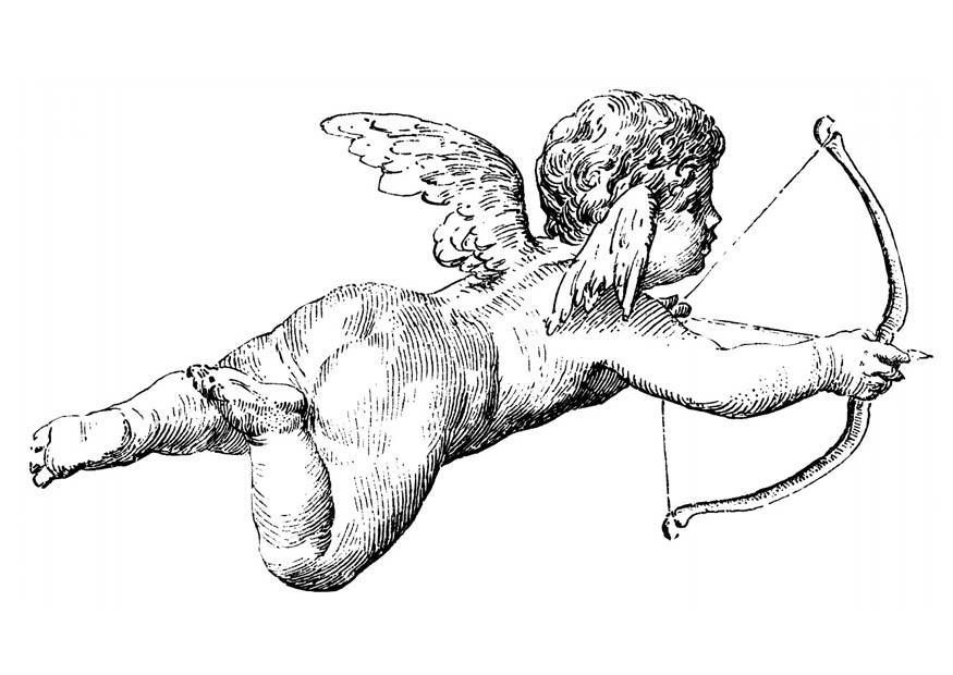 Dibujo para colorear cupido