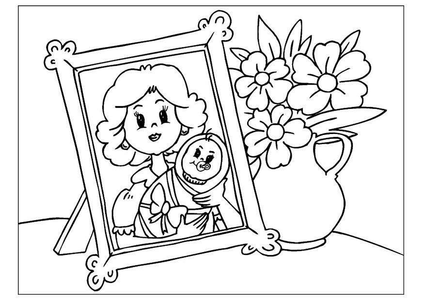 Dibujo para colorear dA­a de la madre