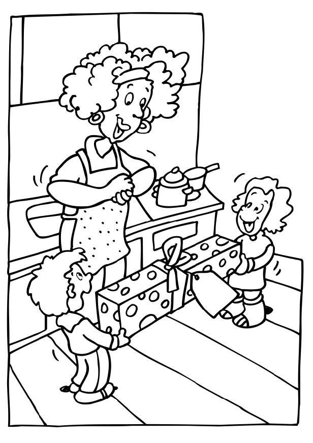 Dibujo para colorear dA­a de la madre