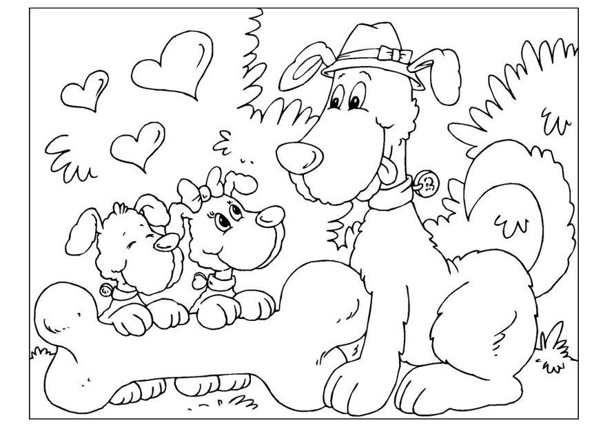 Dibujo para colorear dA­a del padre - perros