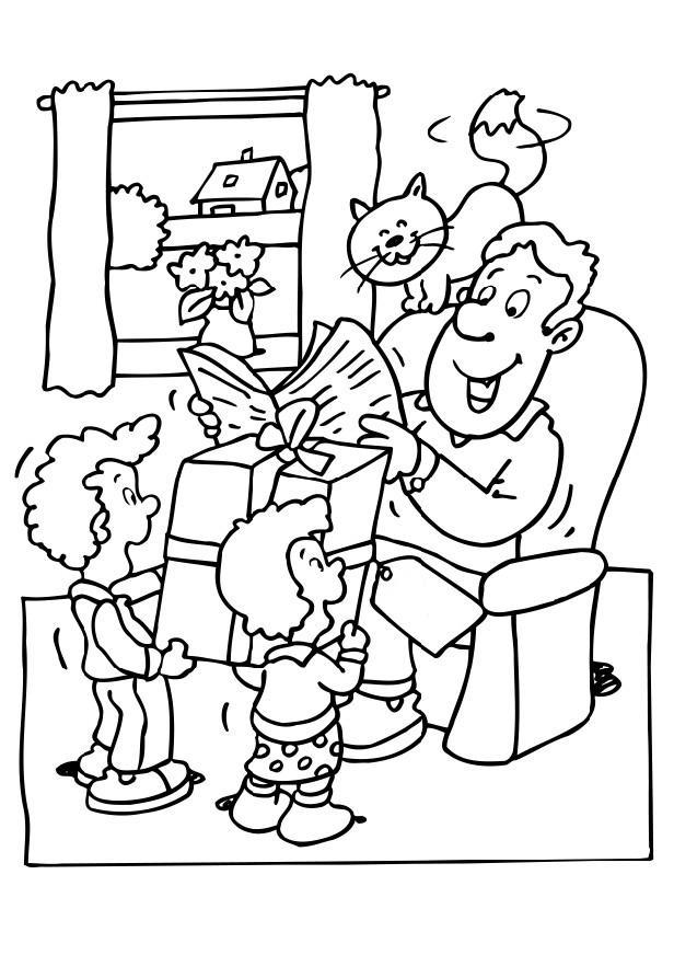 Dibujo para colorear dA­a del padre