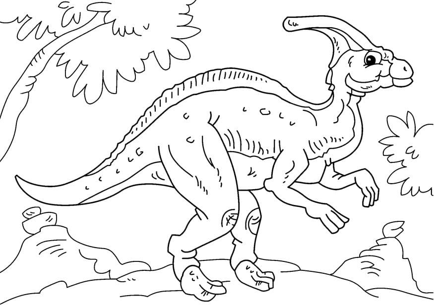 Dibujo para colorear dinosaurio - parasaurolophus