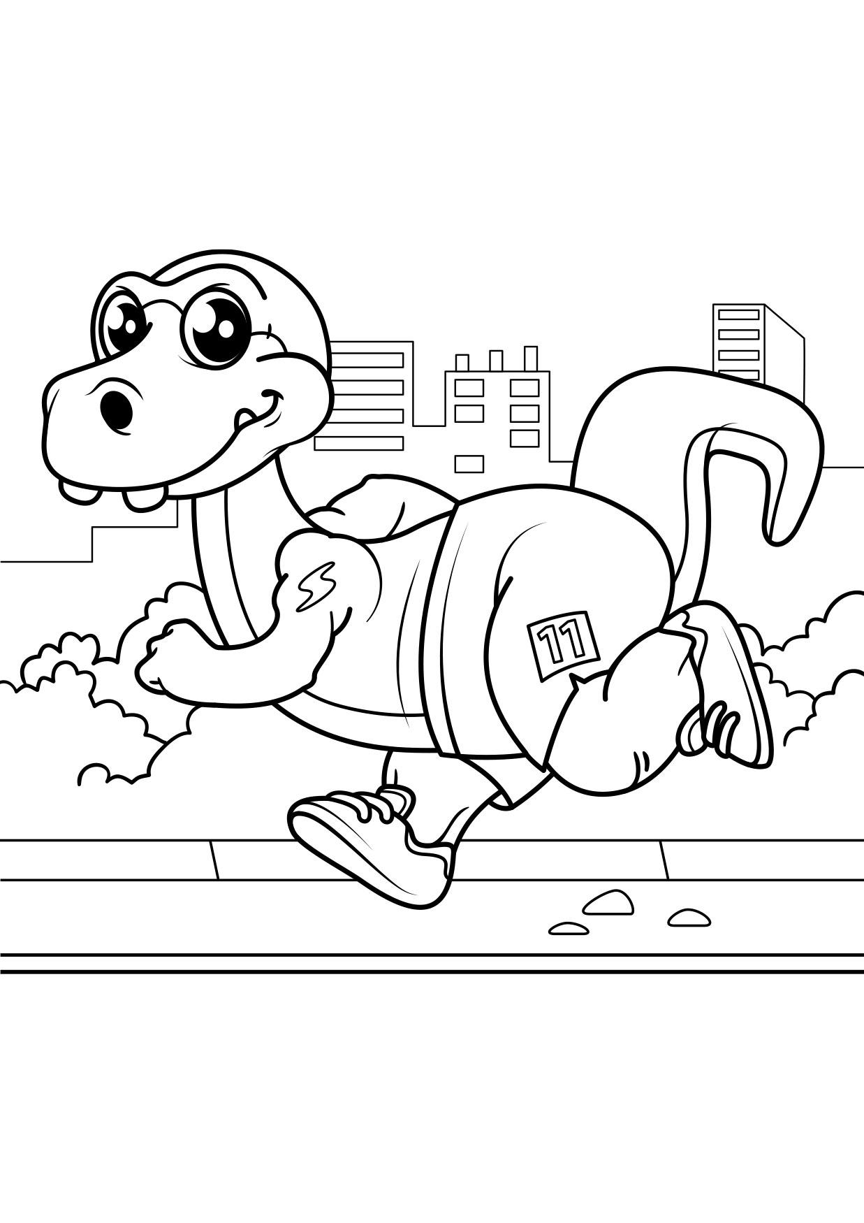 Dibujo para colorear dinosaurio va a correr