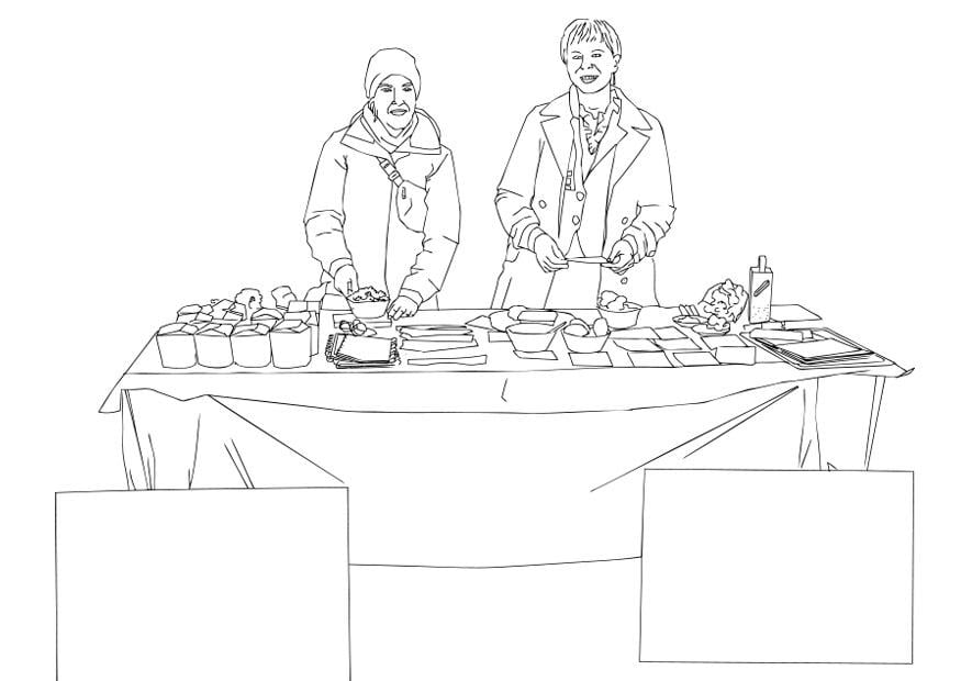 Dibujo para colorear distribuciA³n de alimentos