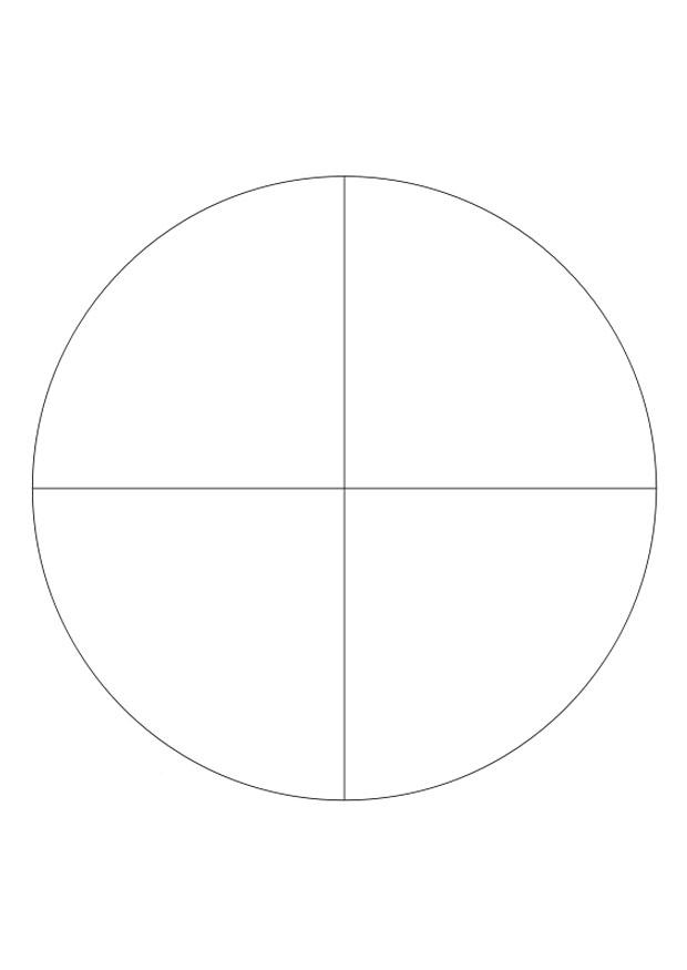 Dibujo para colorear divisiA³n - cuatro partes