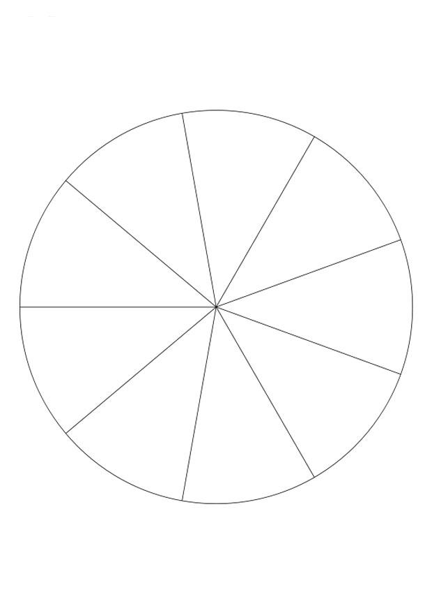 Dibujo para colorear divisiA³n - nueve partes