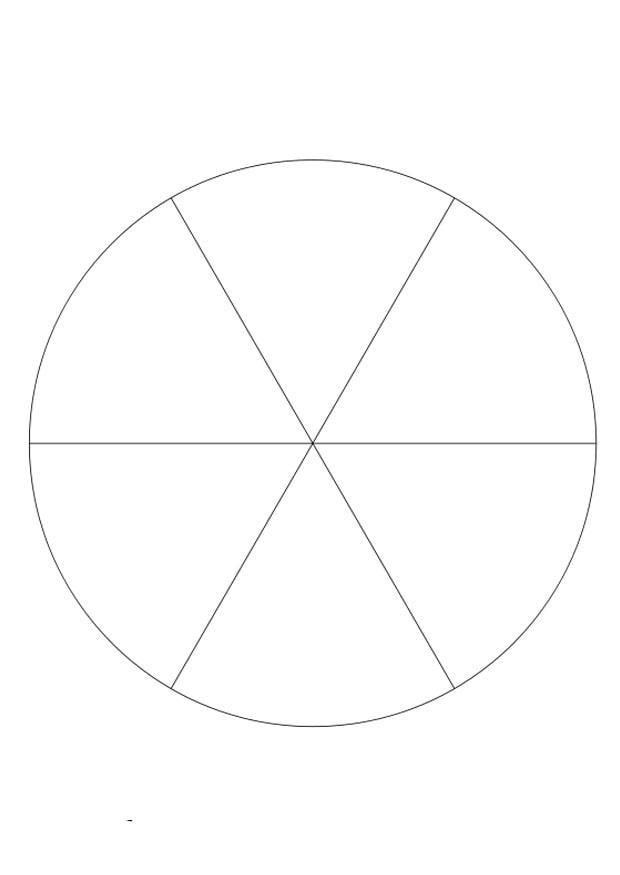 Dibujo para colorear divisiA³n - seis partes