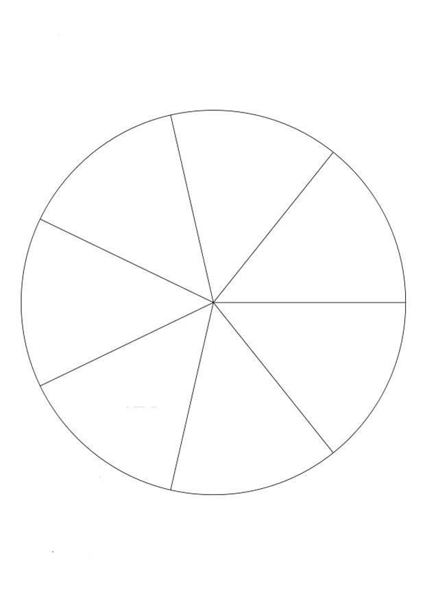 Dibujo para colorear divisiA³n - siete partes
