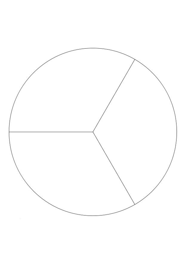 Dibujo para colorear divisiA³n - tres partes