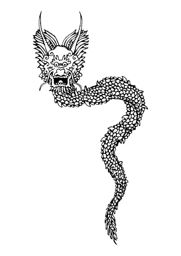 Dibujo para colorear dragA³n chino