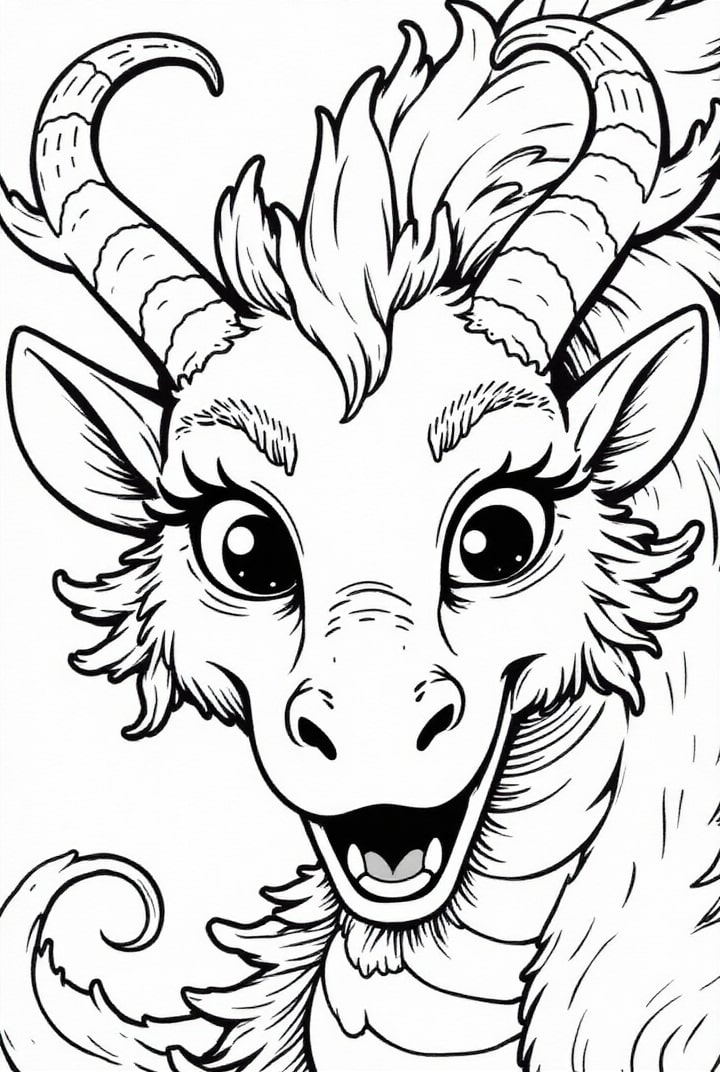 Dibujo para colorear dragA³n feliz
