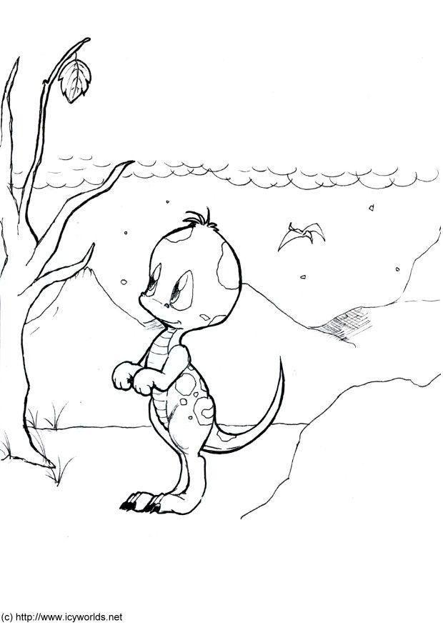 Dibujo para colorear dragA³n pequeno