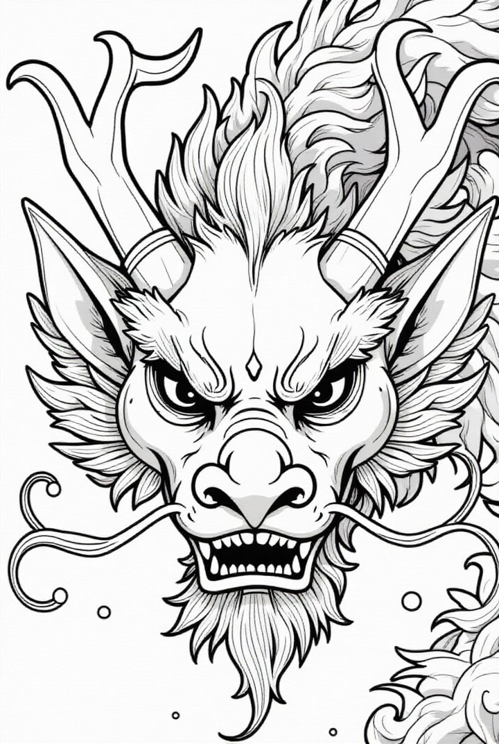 Dibujo para colorear dragA³n salvaje