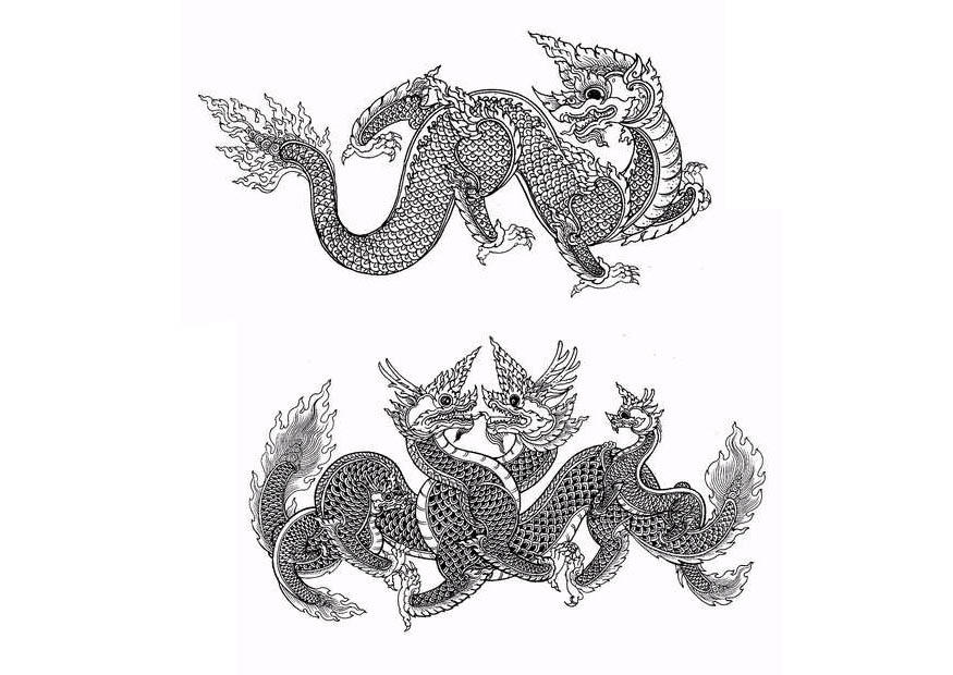 Dibujo para colorear dragones