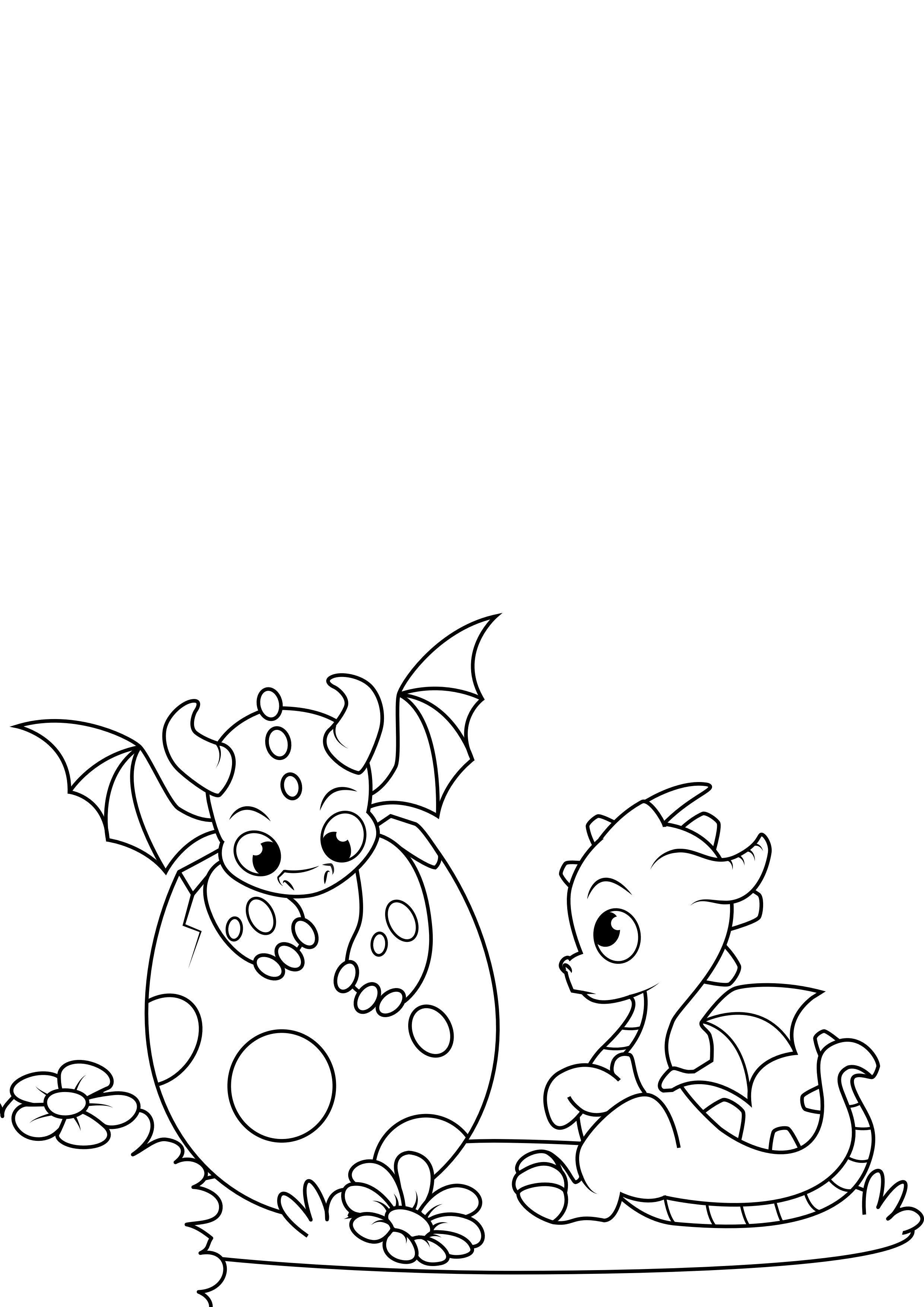 Dibujo para colorear dragones de huevo