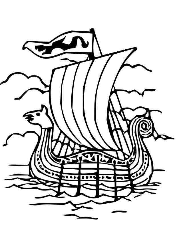 Dibujo para colorear drakkar