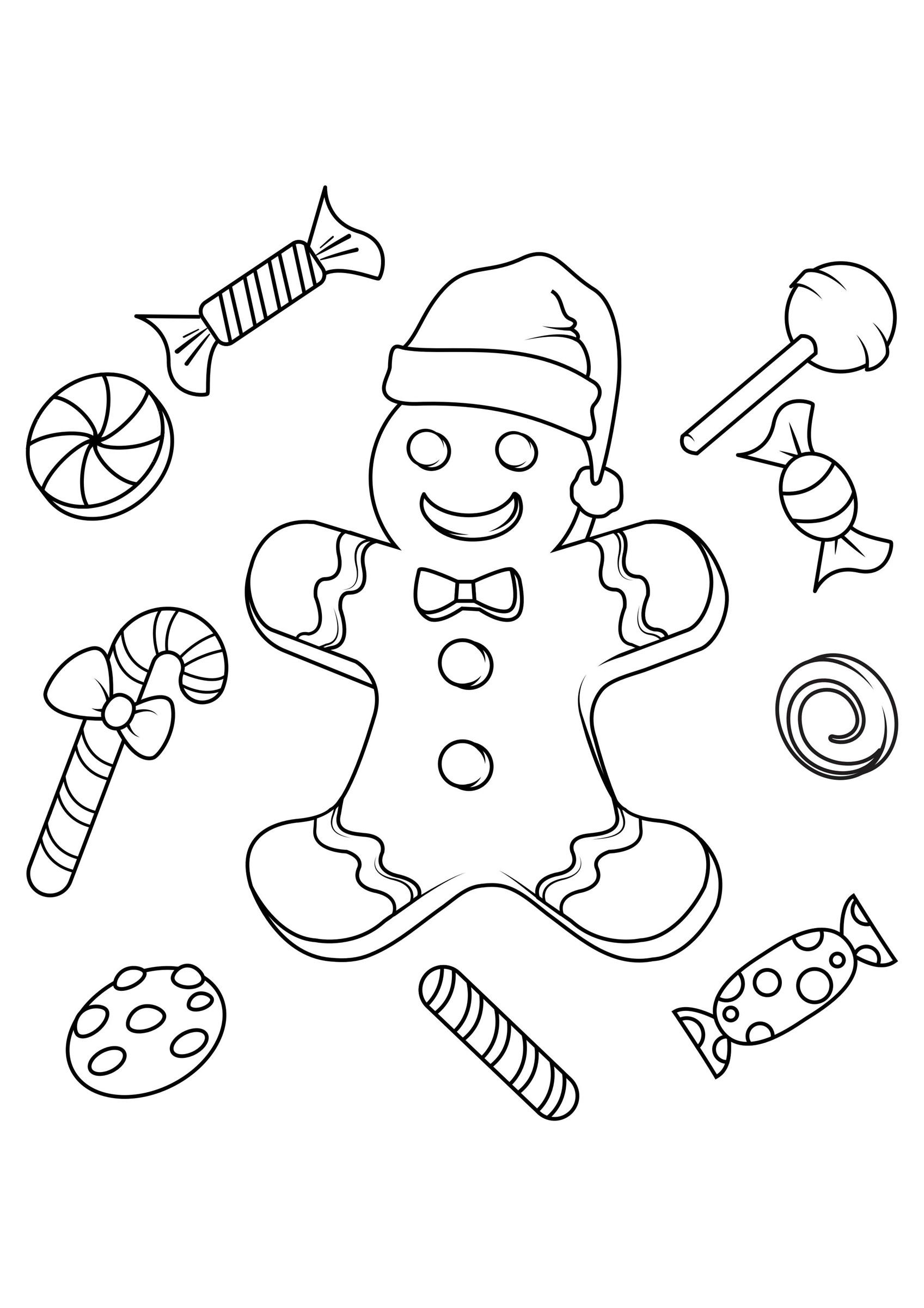 Dibujo para colorear dulces navidenos