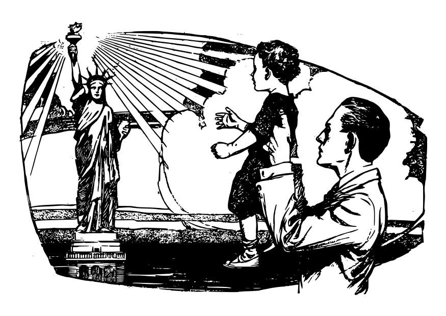 Dibujo para colorear ee. uu. - estatua de la libertad