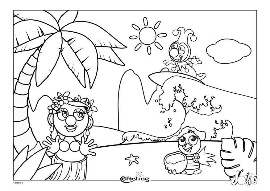 Dibujo para colorear efteling - hawai