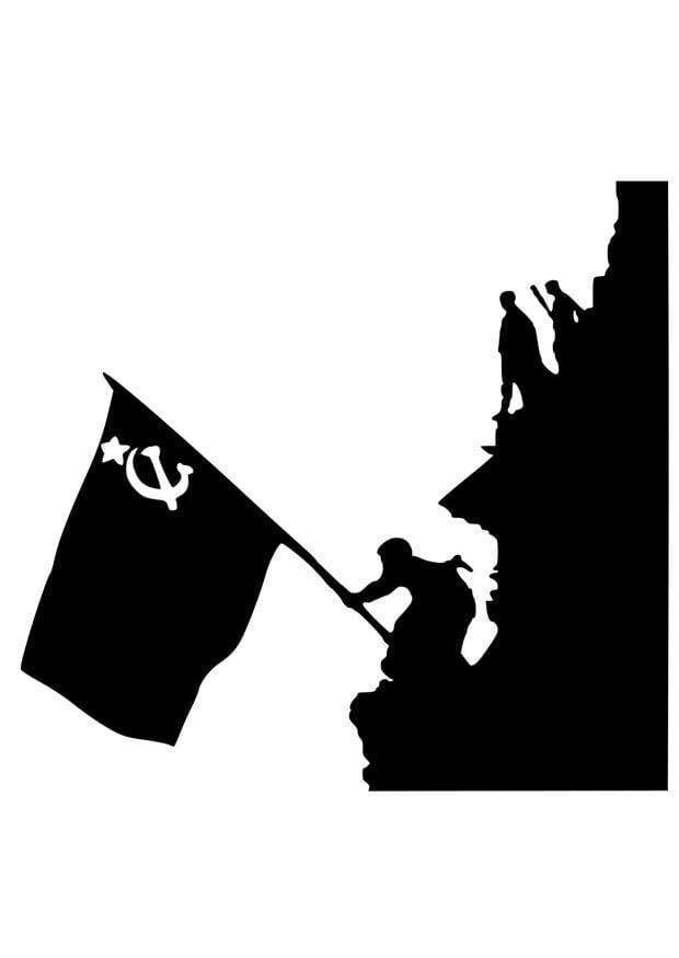 Dibujo para colorear ejA©rcito rojo - bandera del reichstag