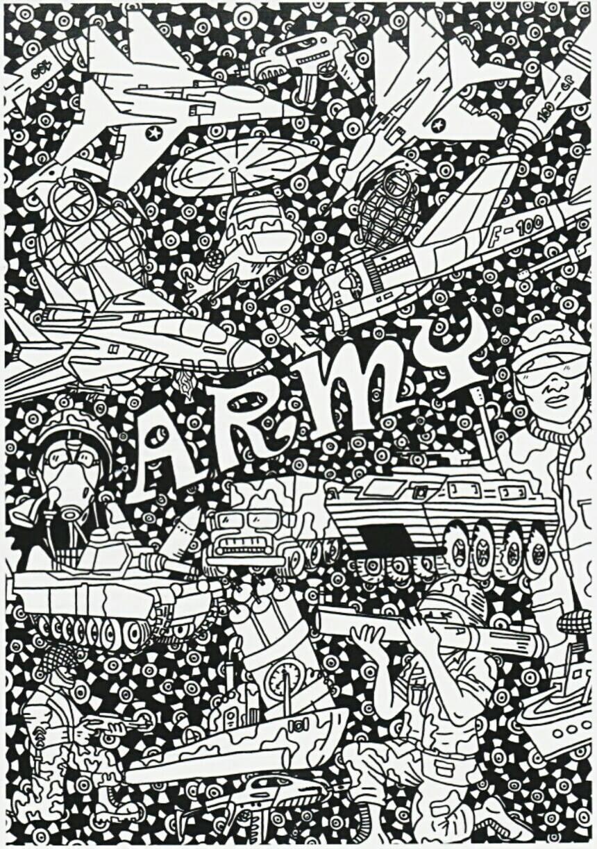 Dibujo para colorear el ejercito