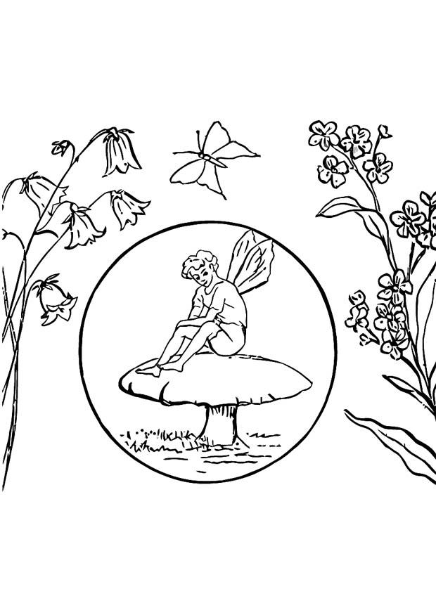 Dibujo para colorear elfo