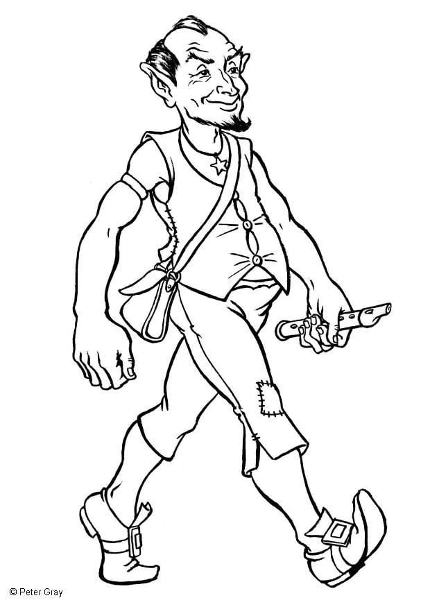 Dibujo para colorear elfo