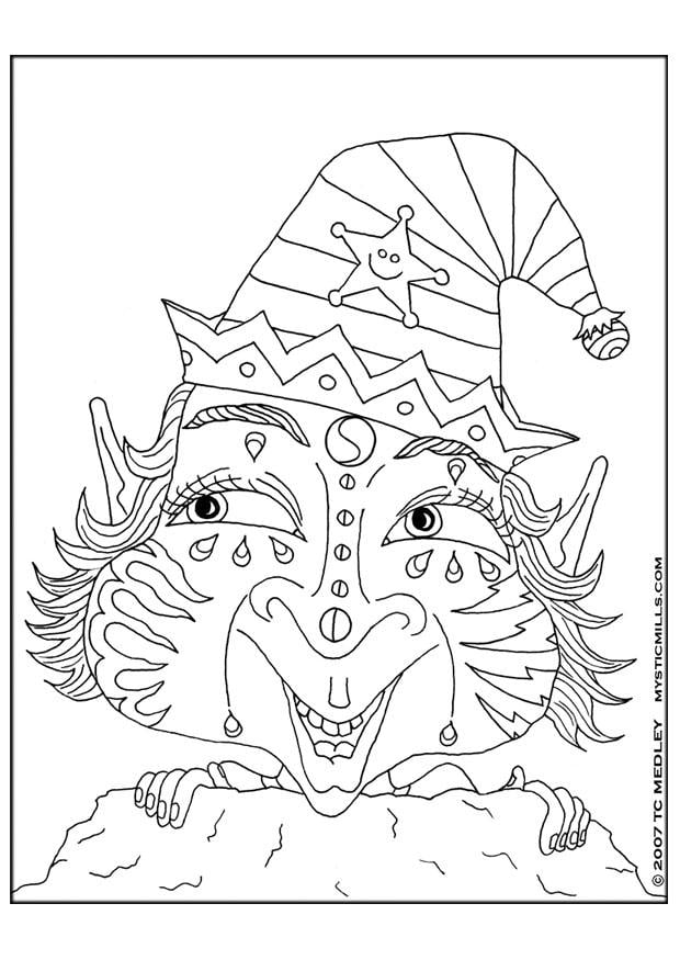 Dibujo para colorear elfo