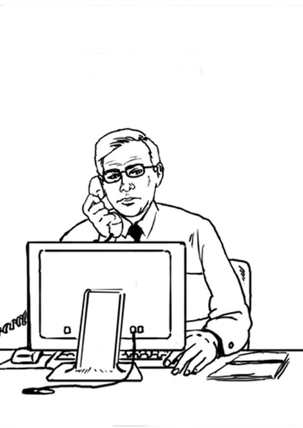 Dibujo para colorear empleado 