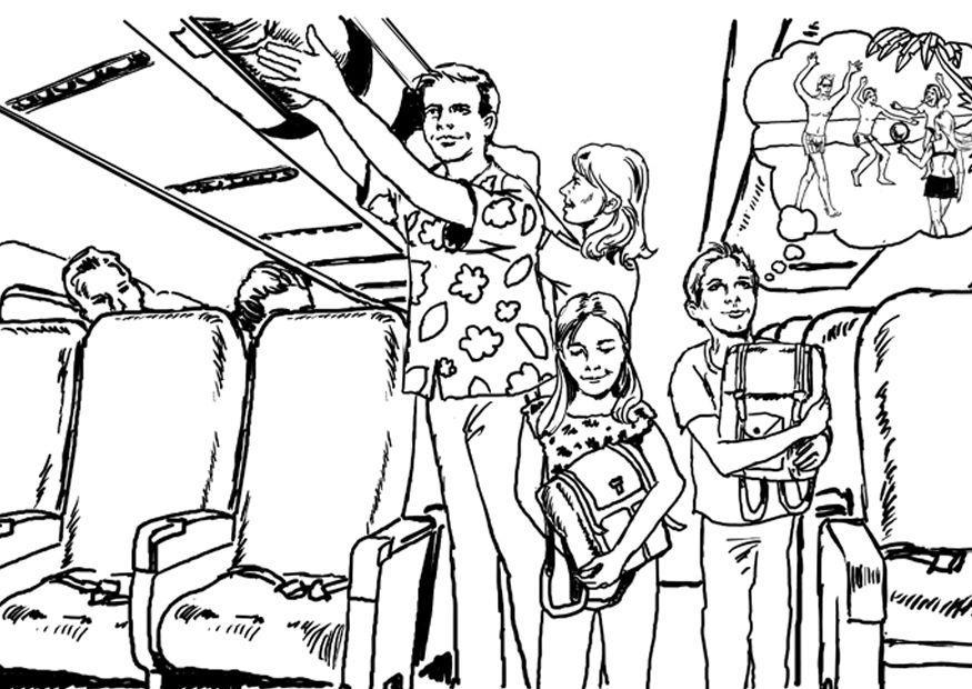 Dibujo para colorear en el aviA³n