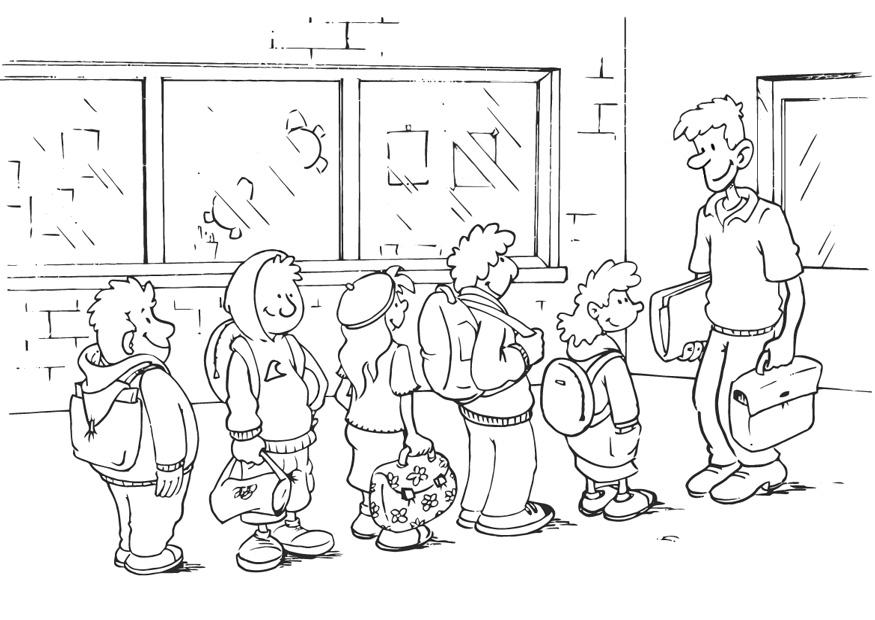 Dibujo para colorear en la fila