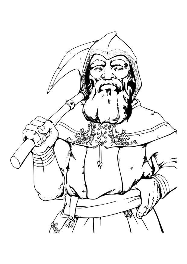 Dibujo para colorear enano - enano
