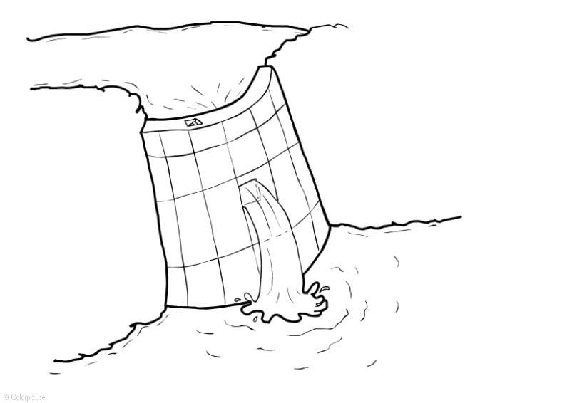 Dibujo para colorear energA­a hidrA¡ulica - presa