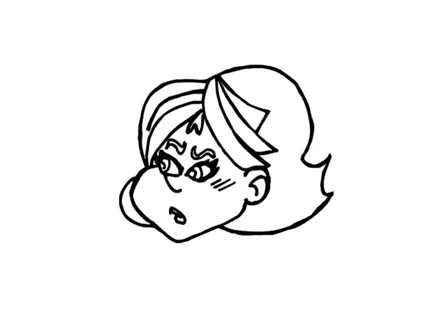 Dibujo para colorear enfadada