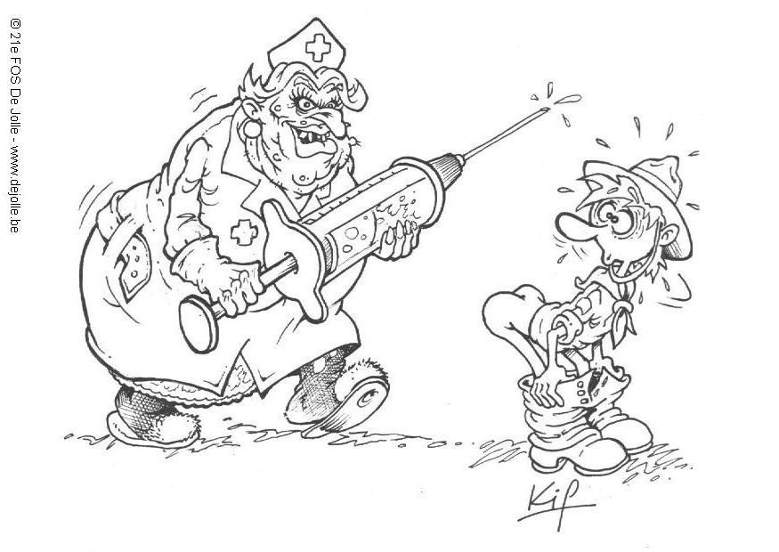 Dibujo para colorear enfermera